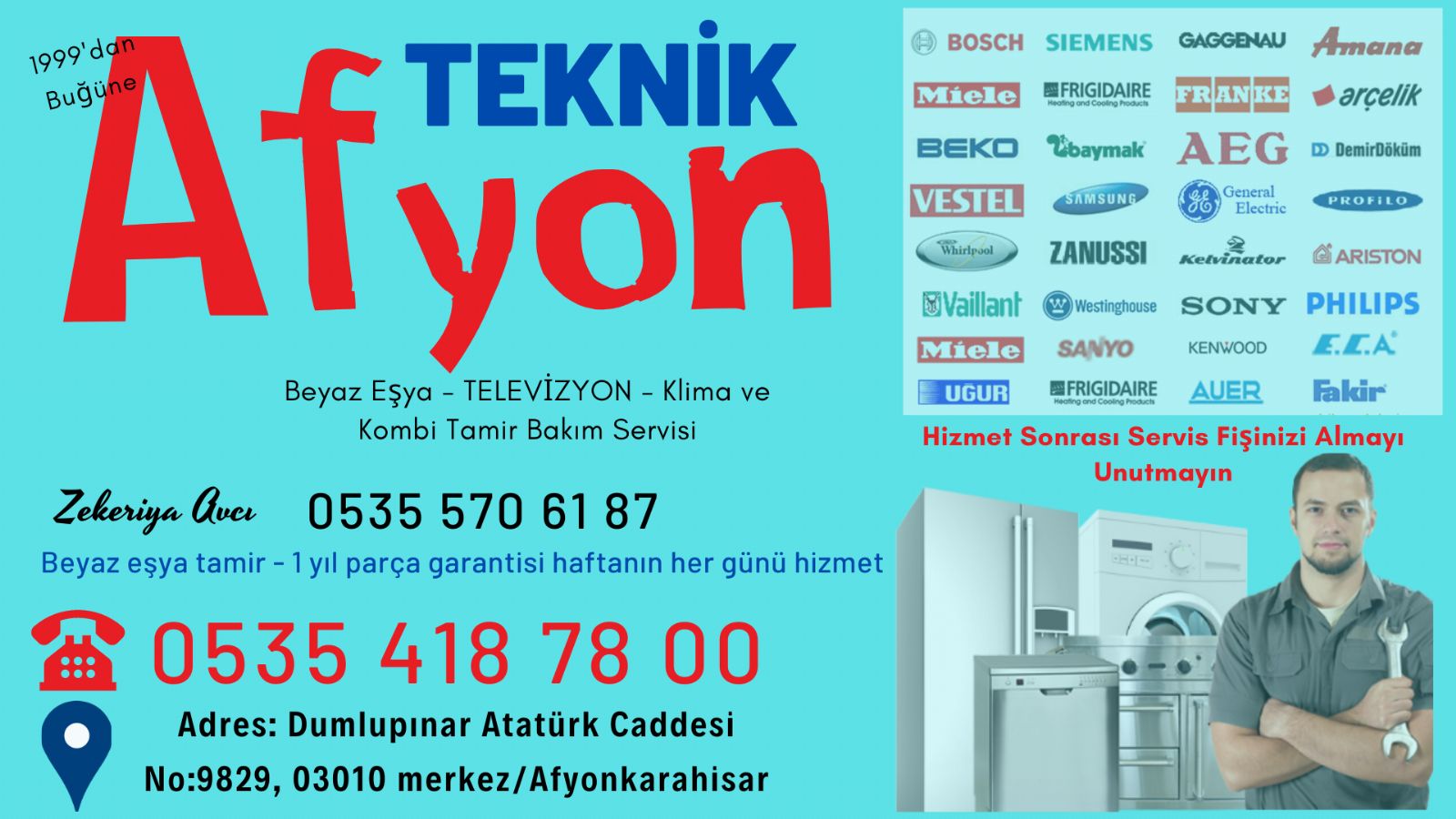 Afyon beyaz eşya servisi 